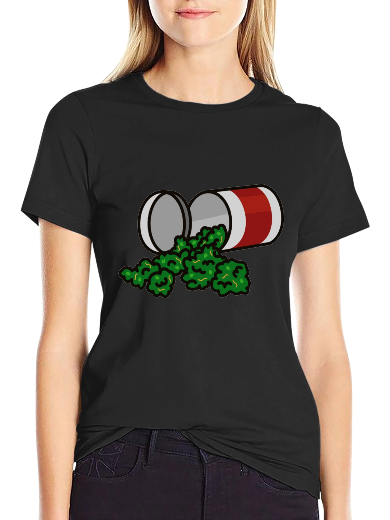 Novelty Graphic T-Shirt - Weed Can