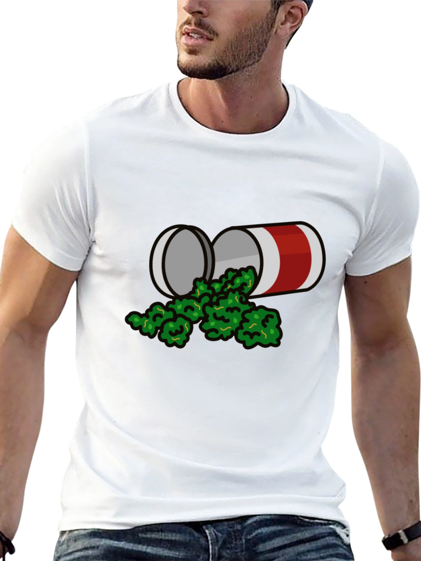 Novelty Graphic T-Shirt - Weed Can