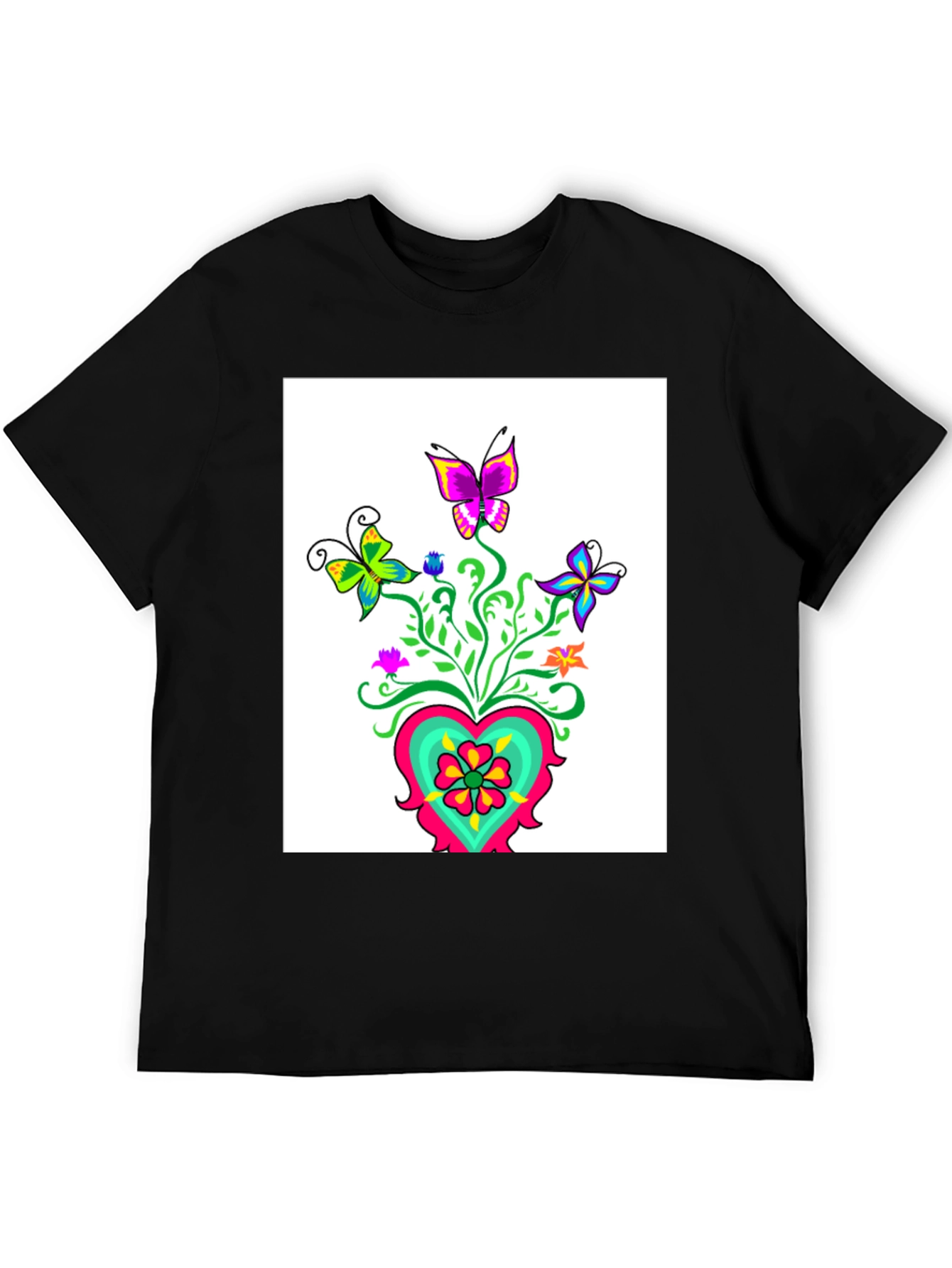 Butterfly Heart Graphic Tee - Stylish Casual Wear