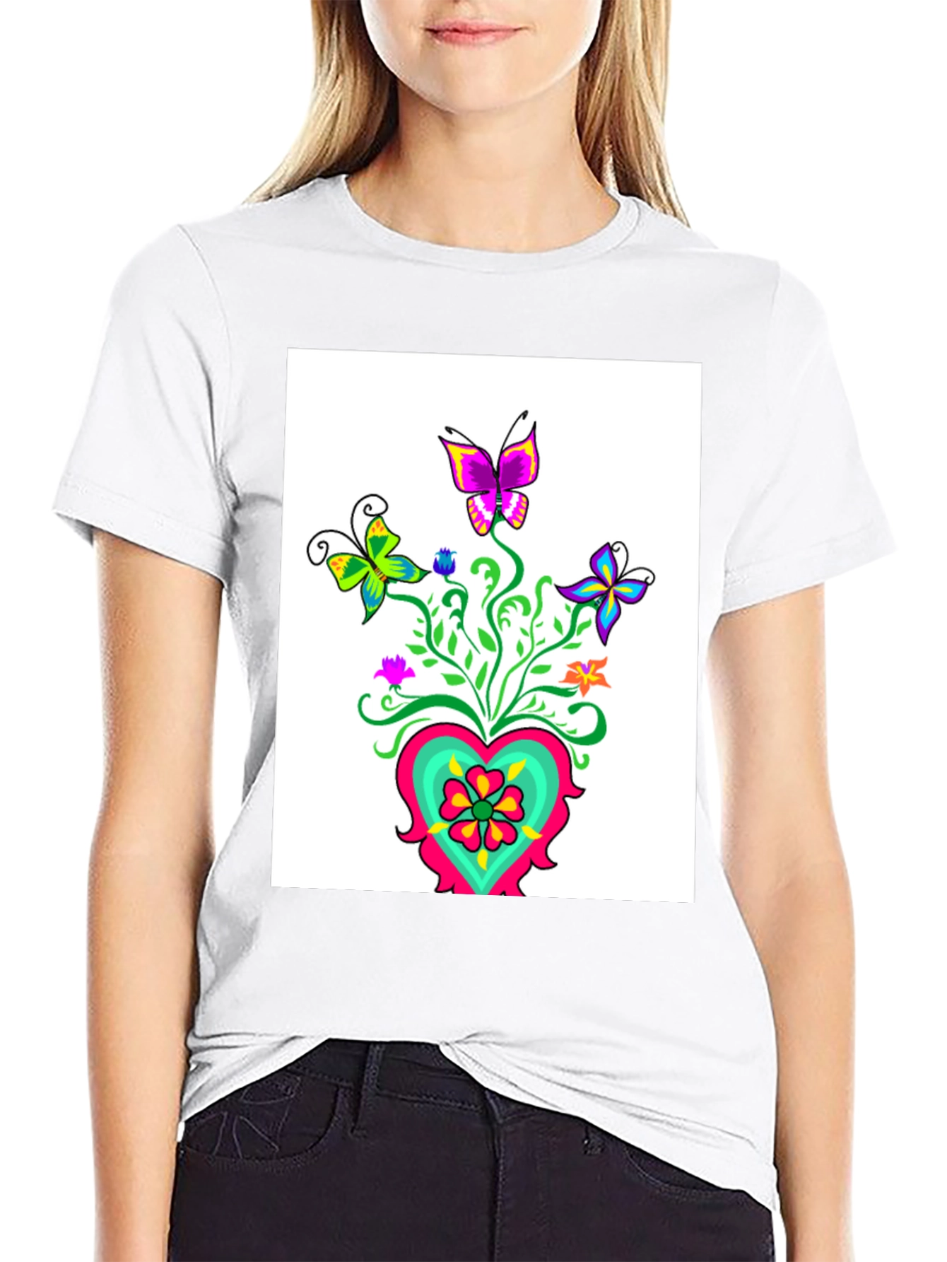 Butterfly Heart Graphic Tee - Stylish Casual Wear