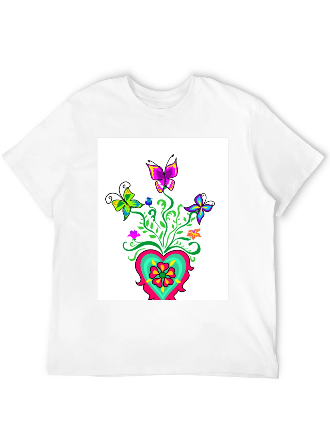 Butterfly Heart Graphic Tee - Stylish Casual Wear