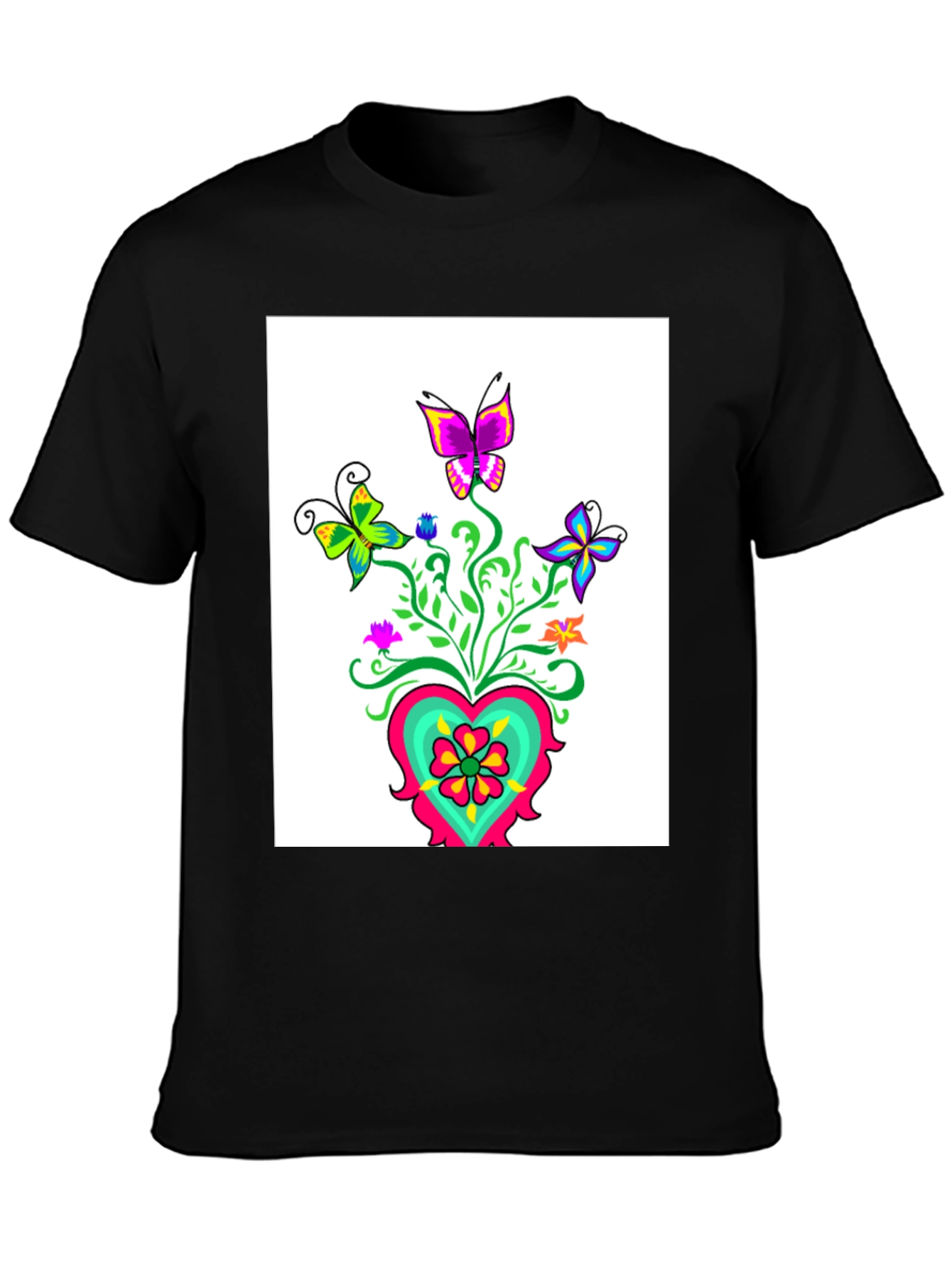 Butterfly Heart Graphic Tee - Stylish Casual Wear