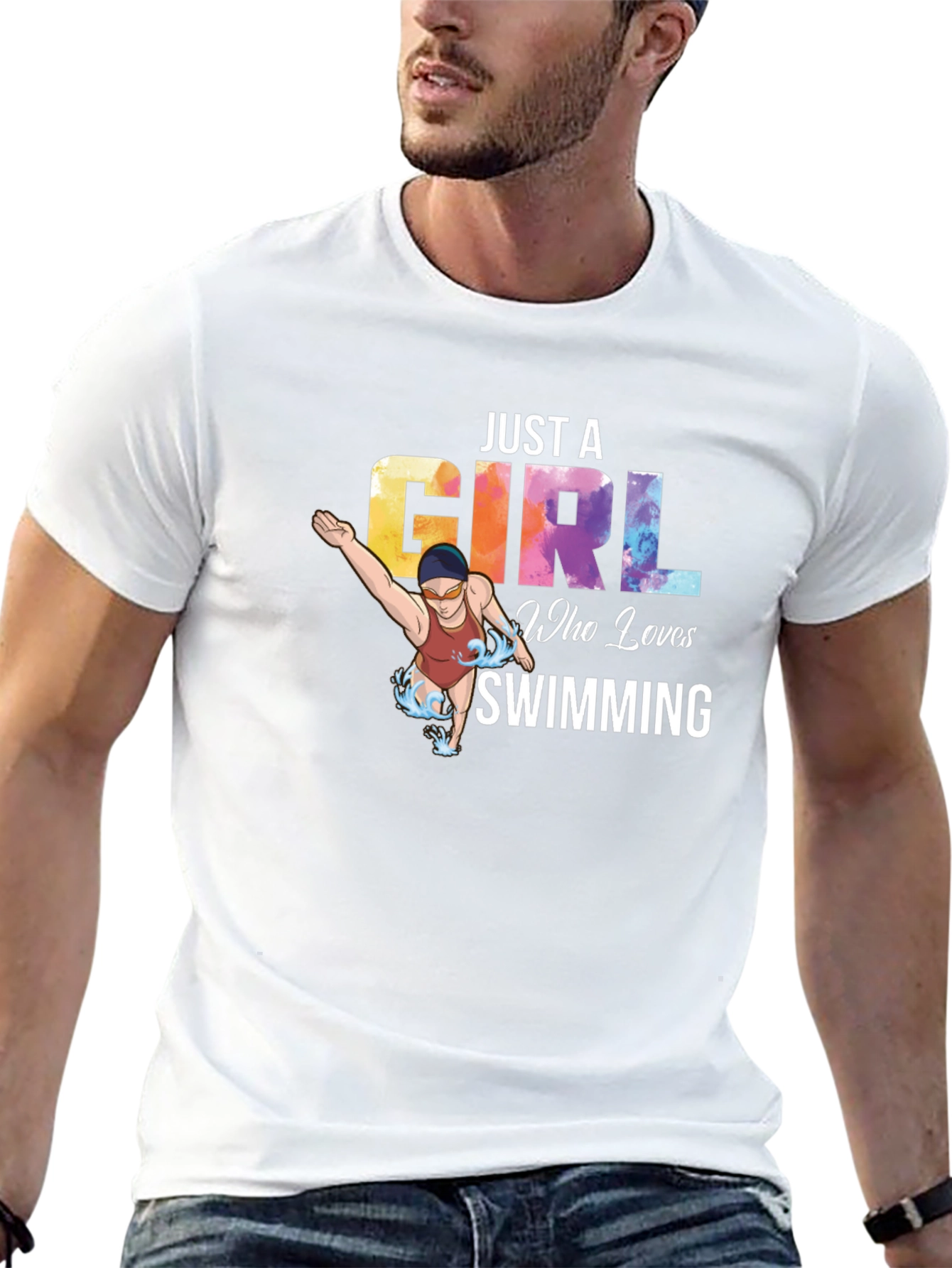 Girl Who Loves Swimming Graphic T-Shirt