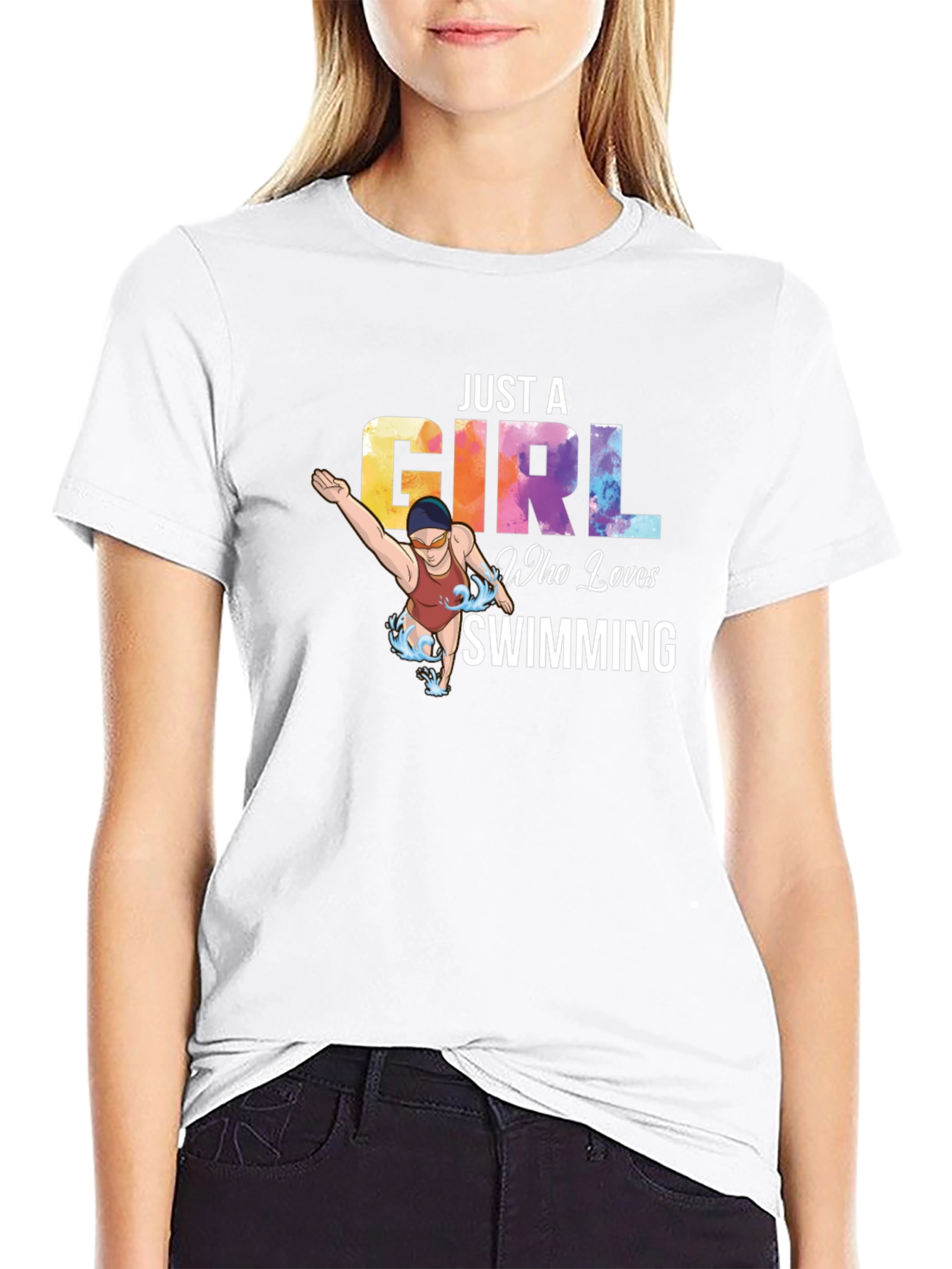 Girl Who Loves Swimming Graphic T-Shirt