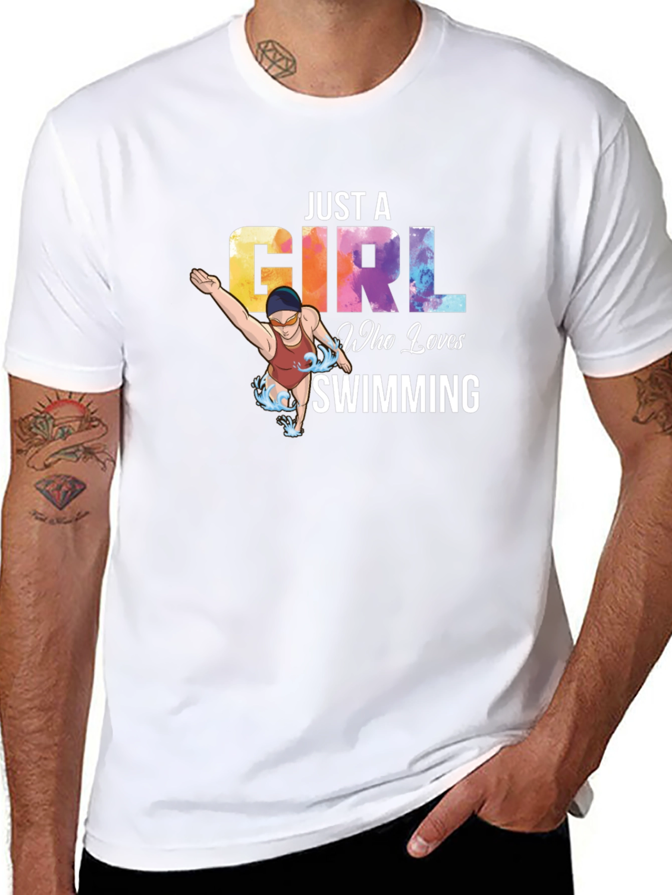Girl Who Loves Swimming Graphic T-Shirt