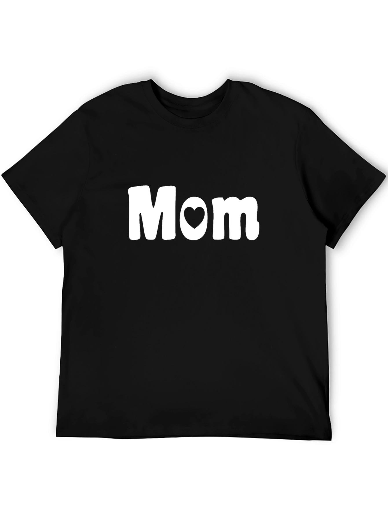 Mom Heart Graphic T-Shirt - Black Casual Tee