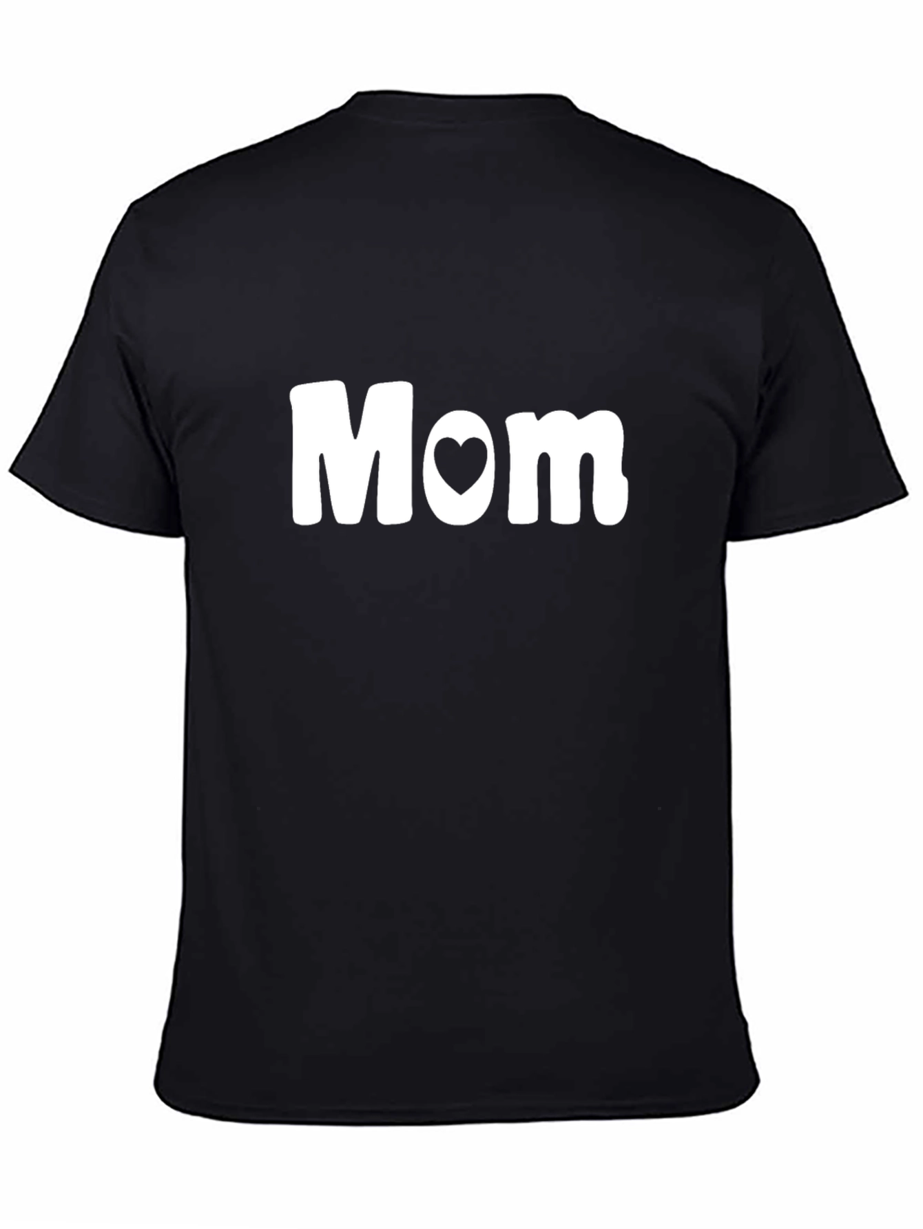 Mom Heart Graphic T-Shirt - Black Casual Tee