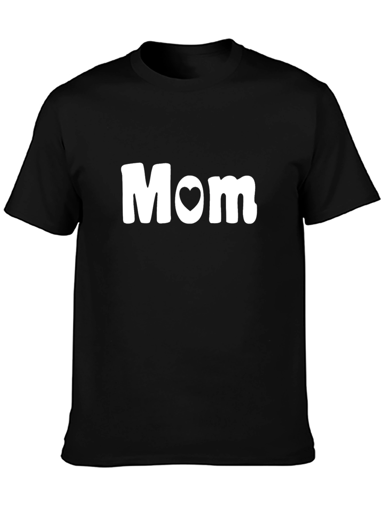 Mom Heart Graphic T-Shirt - Black Casual Tee