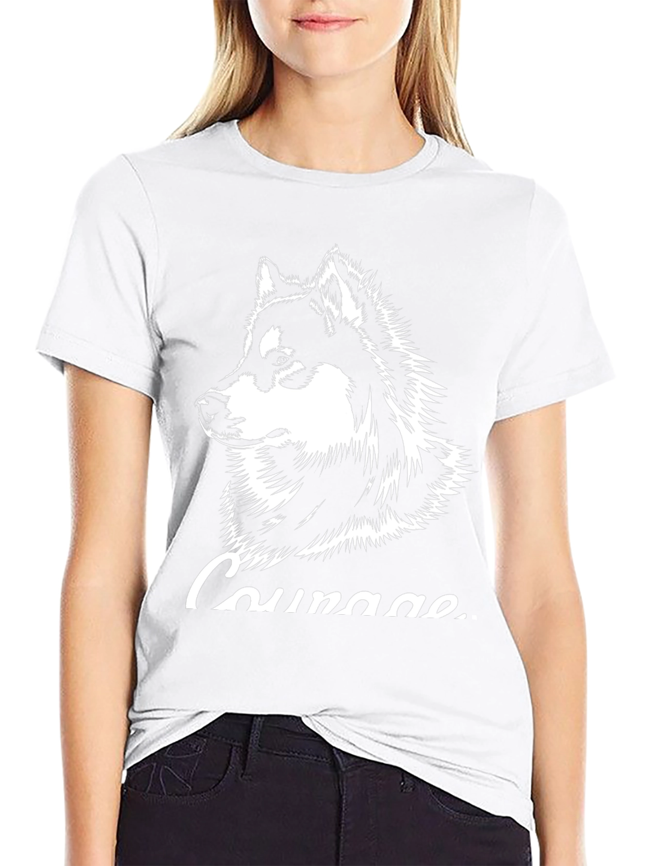 Courage Husky Graphic T-Shirt - Black