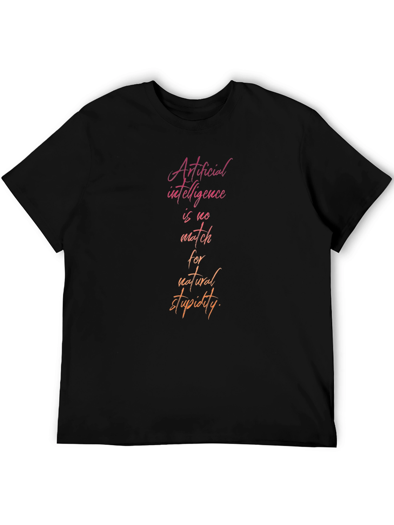AI vs. Stupidity Graphic Tee - Black Cotton
