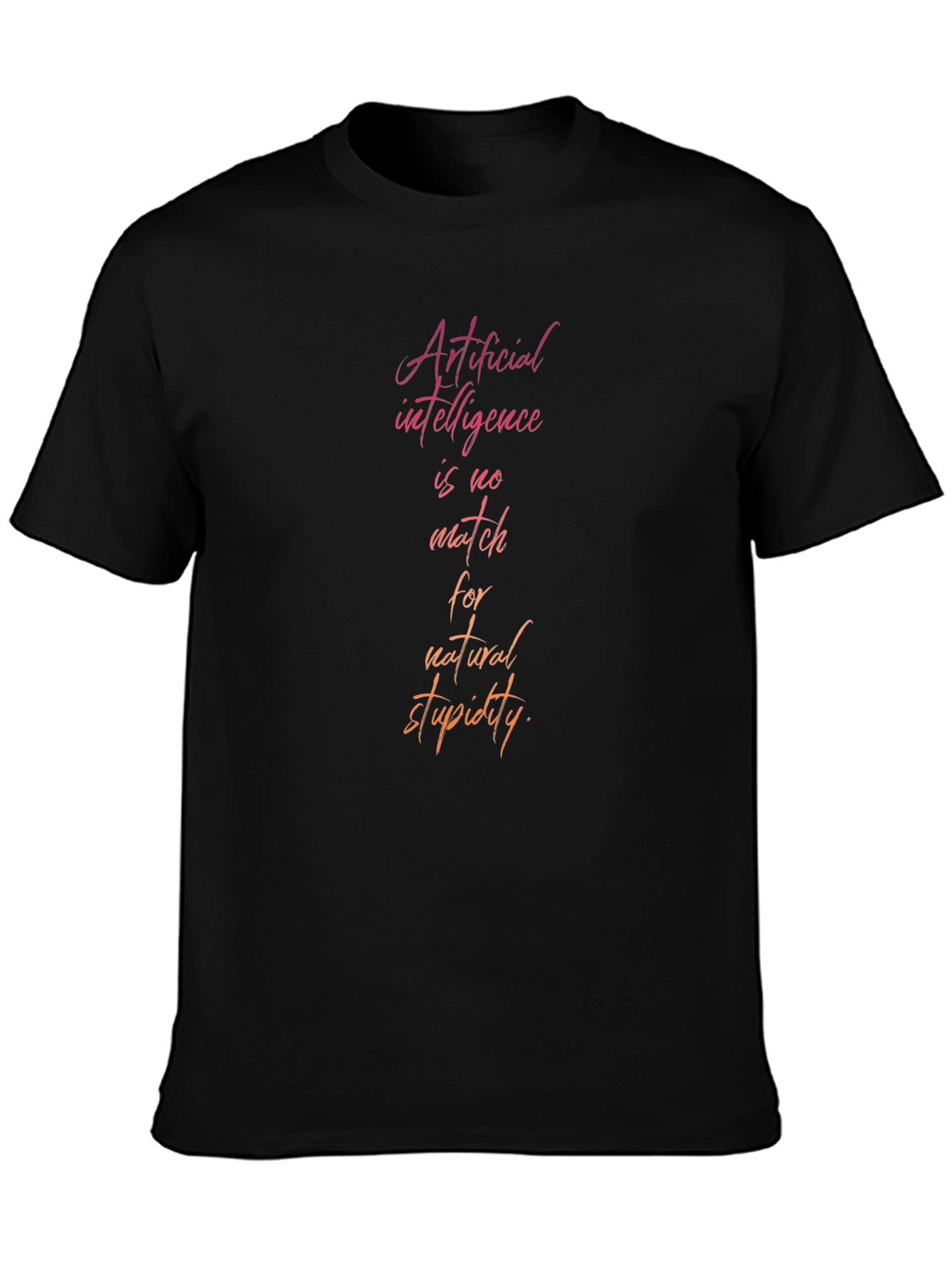 AI vs. Stupidity Graphic Tee - Black Cotton