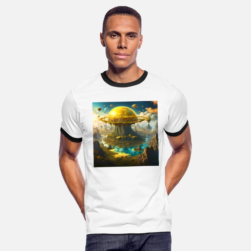 Fantasy Planet with Mountain Tower on the Island