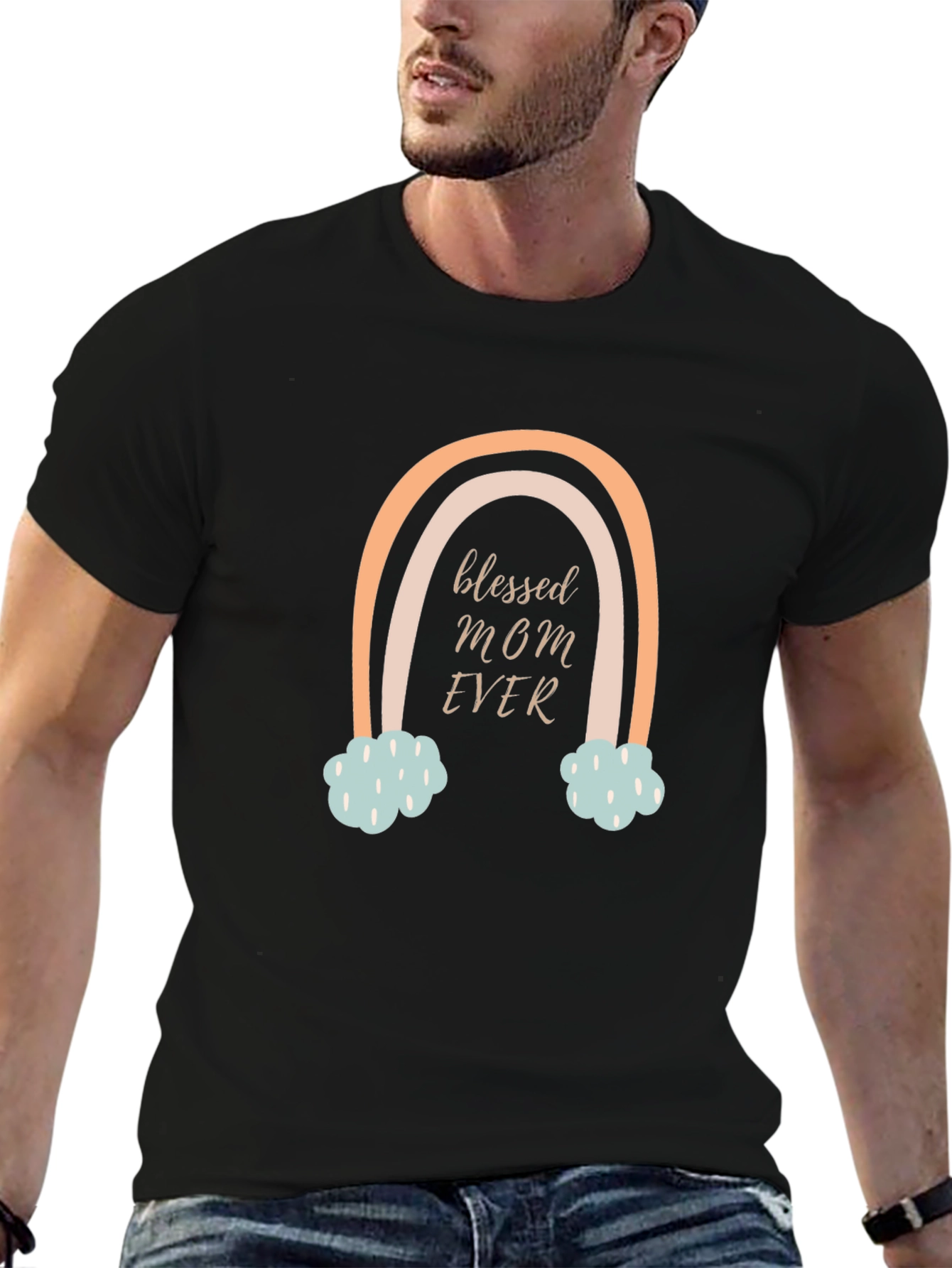 Blessed Mom Ever Rainbow Graphic Tee