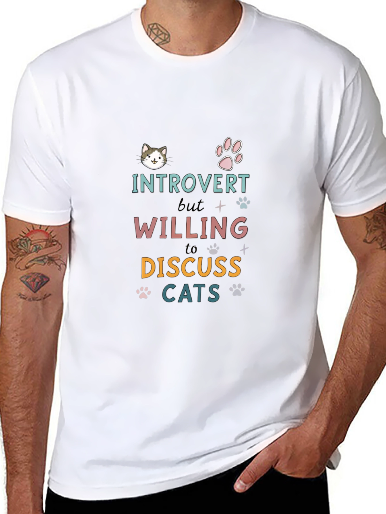 Introvert Cat Lover T-Shirt - Discuss Cats!
