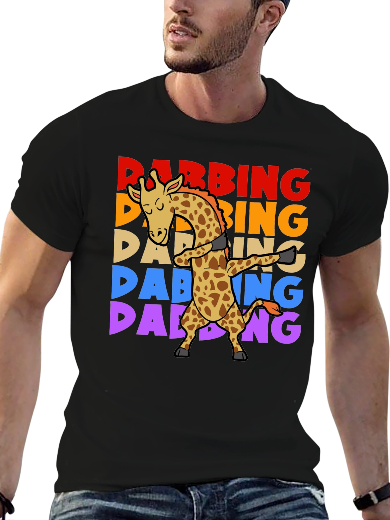 Dabbing Giraffe T-Shirt - Fun Graphic Tee