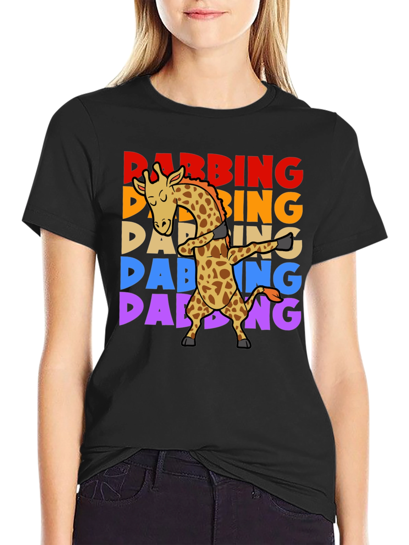 Dabbing Giraffe T-Shirt - Fun Graphic Tee