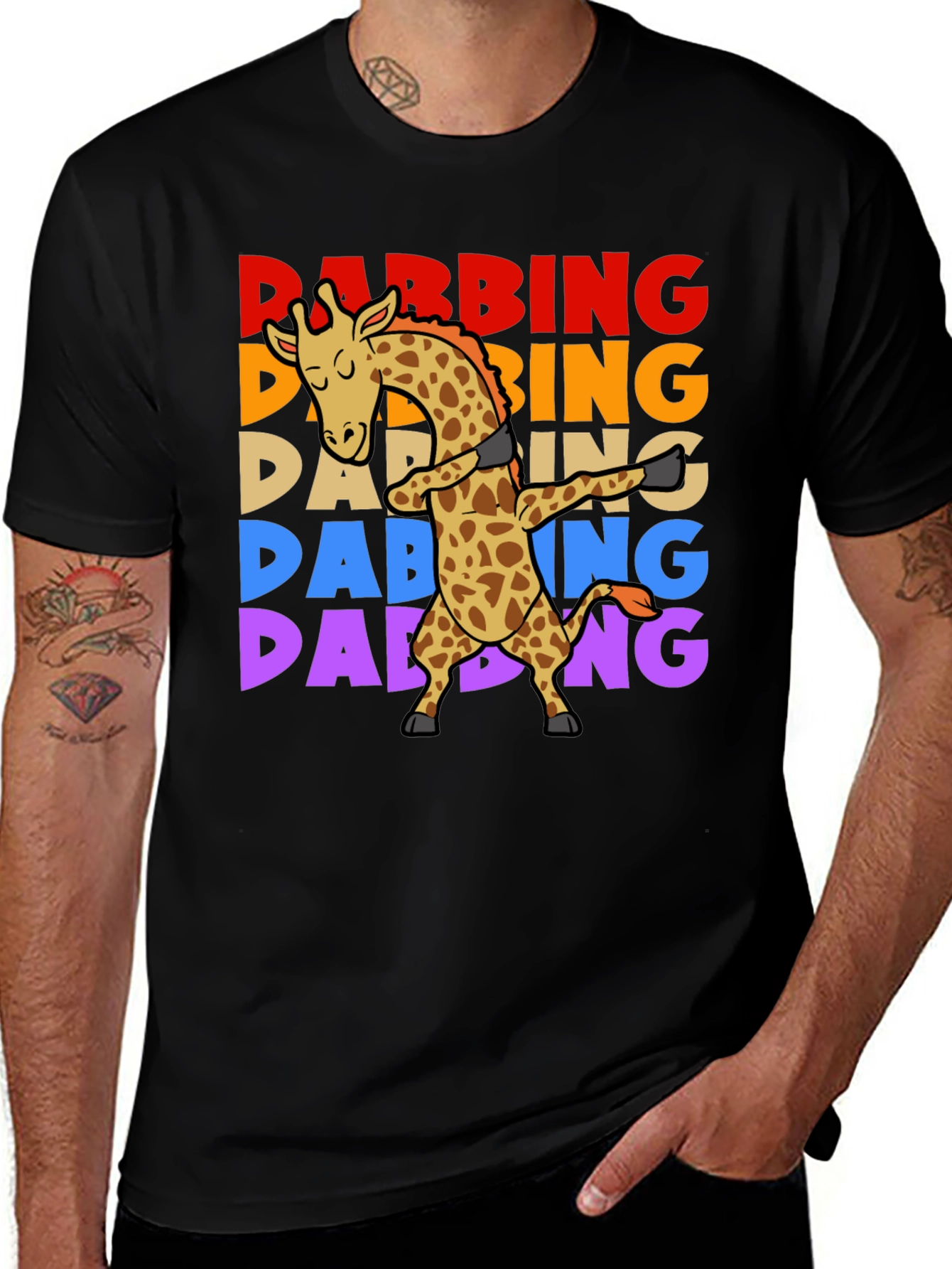 Dabbing Giraffe T-Shirt - Fun Graphic Tee