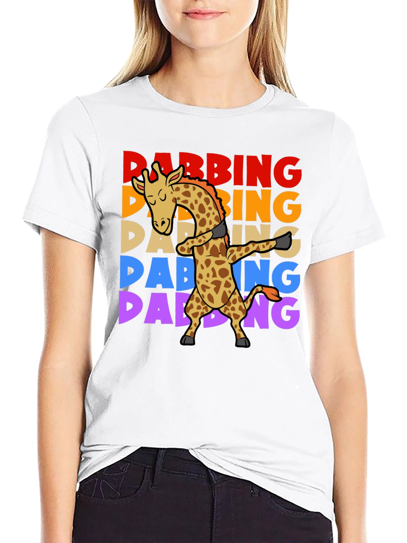 Dabbing Giraffe T-Shirt - Fun Graphic Tee