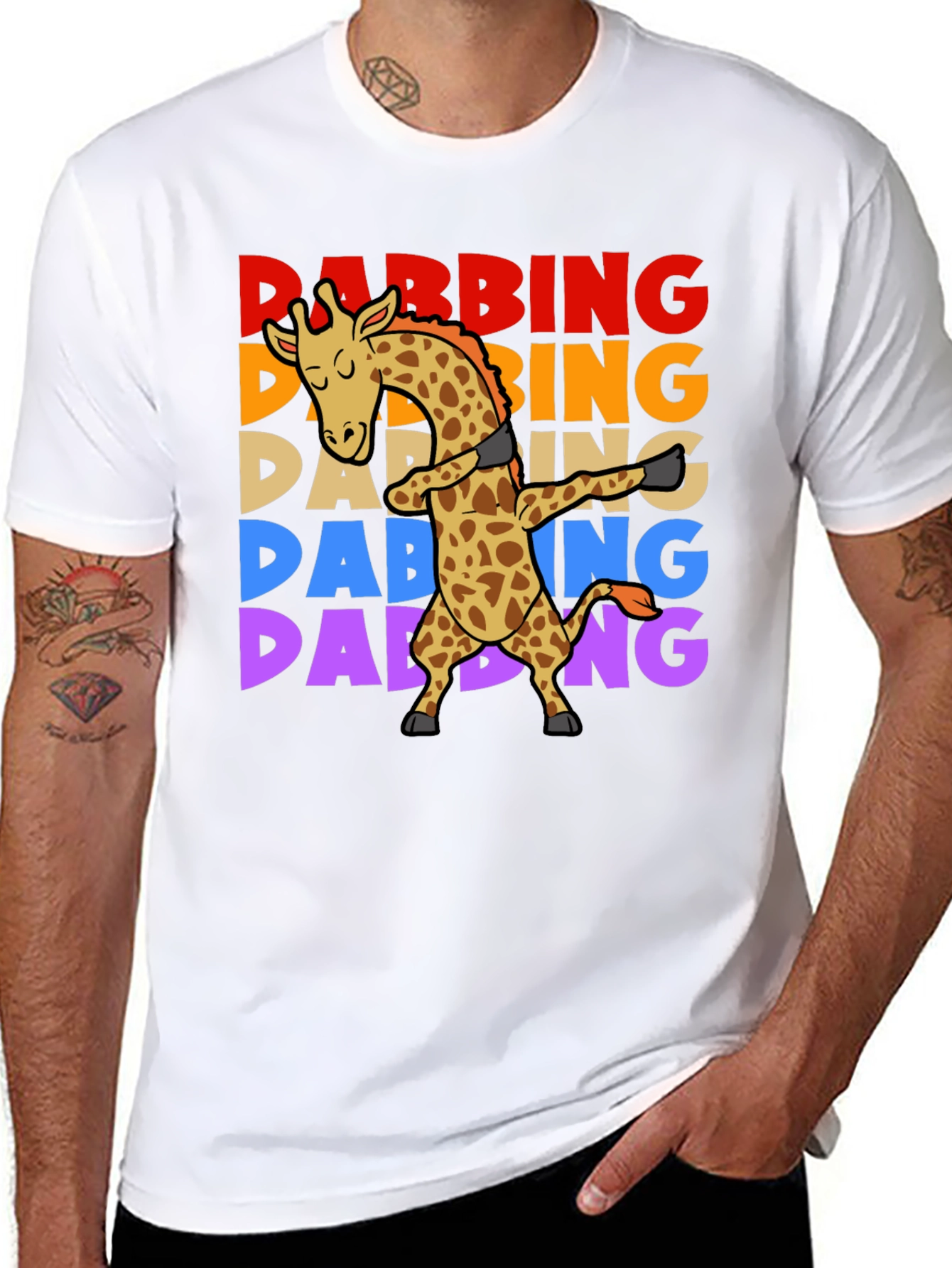Dabbing Giraffe T-Shirt - Fun Graphic Tee