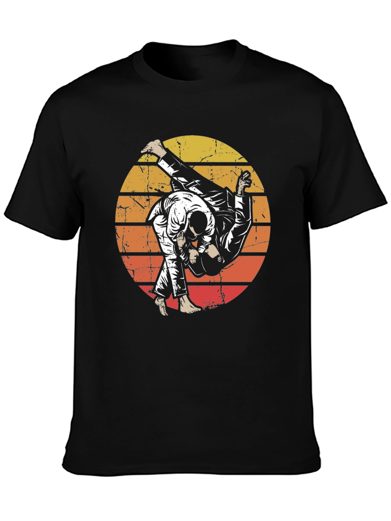 Judo Sunset Graphic Black T-Shirt