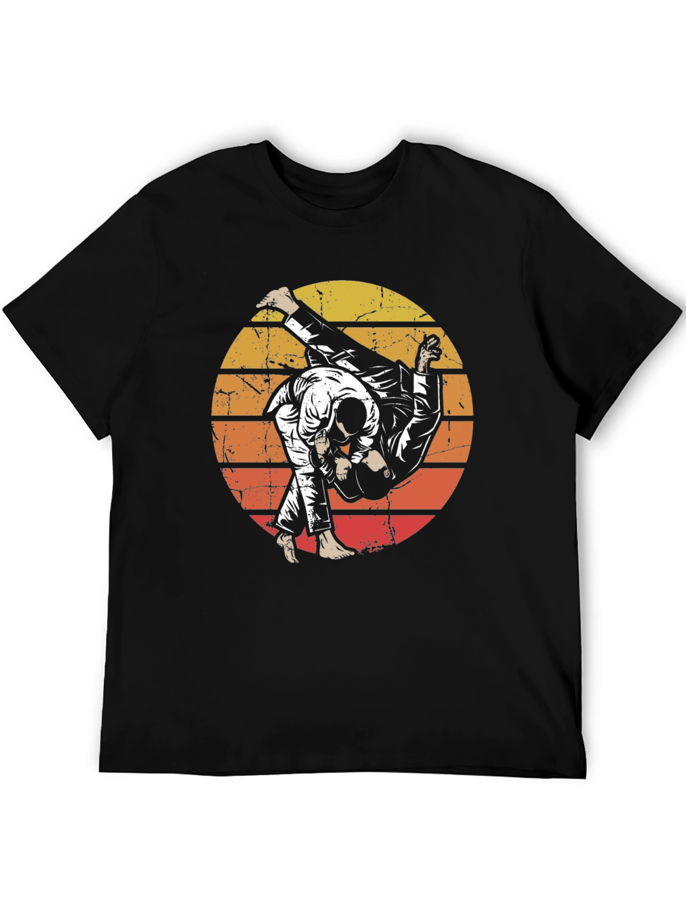 Judo Sunset Graphic Black T-Shirt