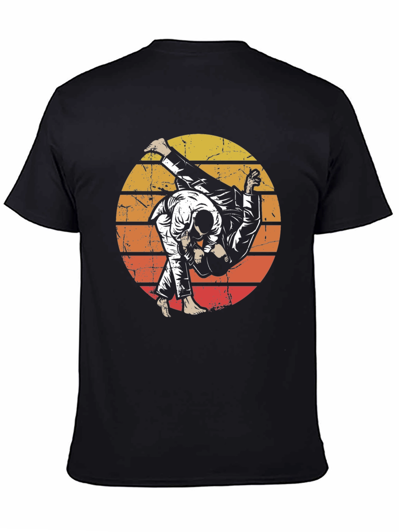 Judo Sunset Graphic Black T-Shirt