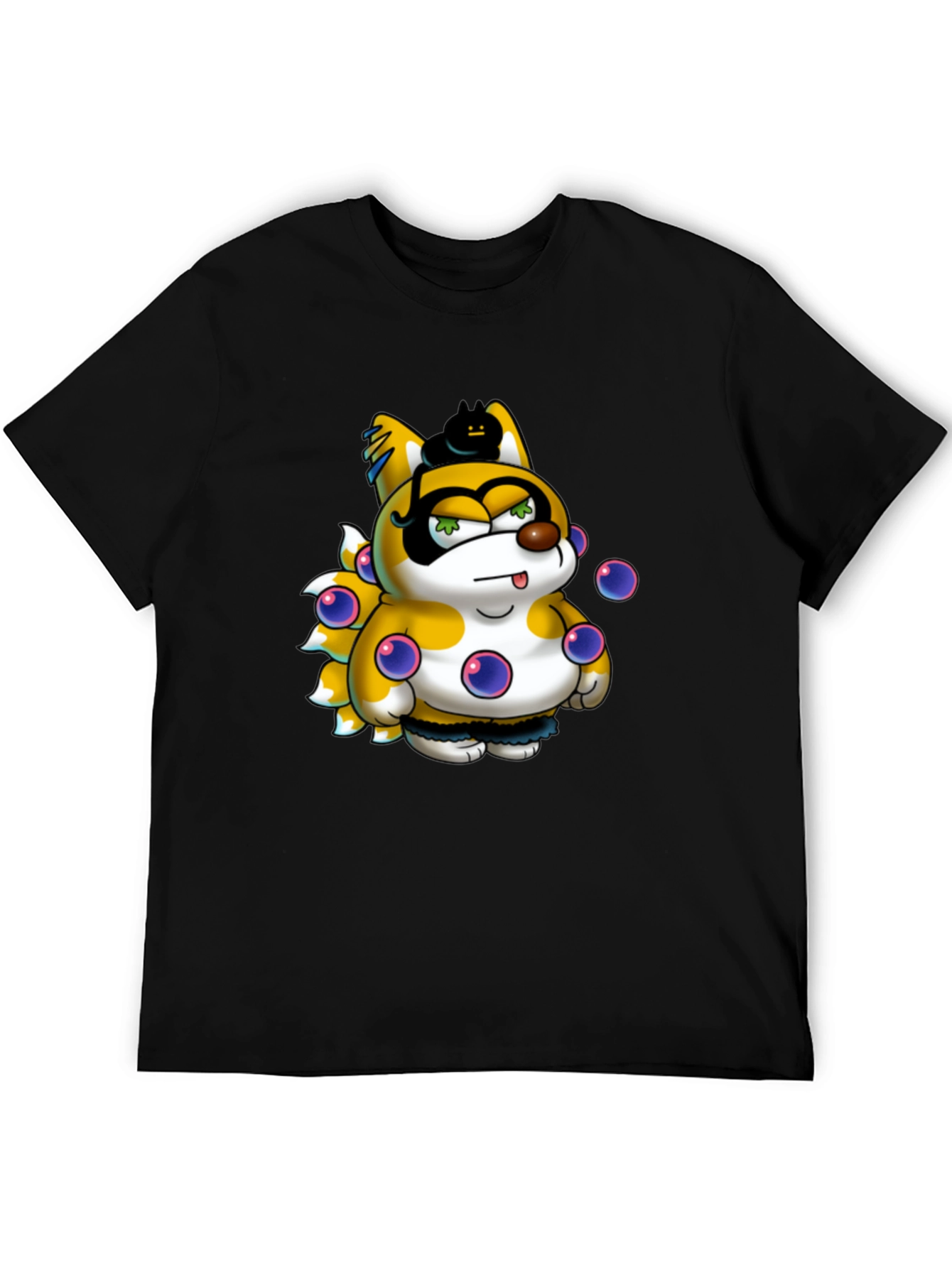Cartoon Character Graphic Print Black T-Shirt
