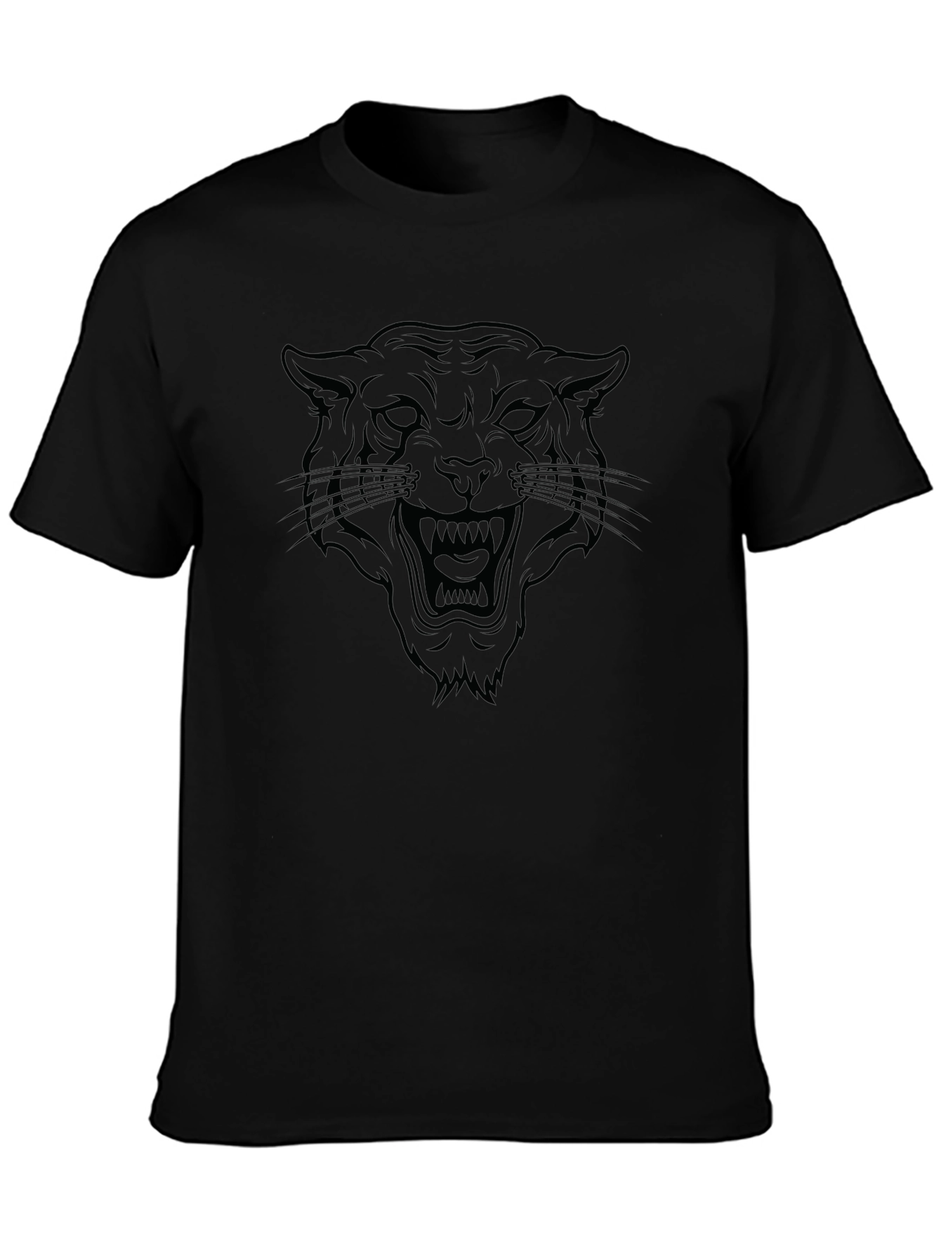 Black T-Shirt with Panther Graphic