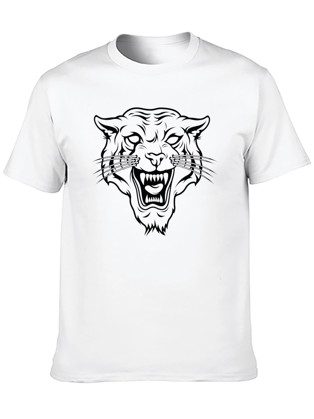 Black T-Shirt with Panther Graphic