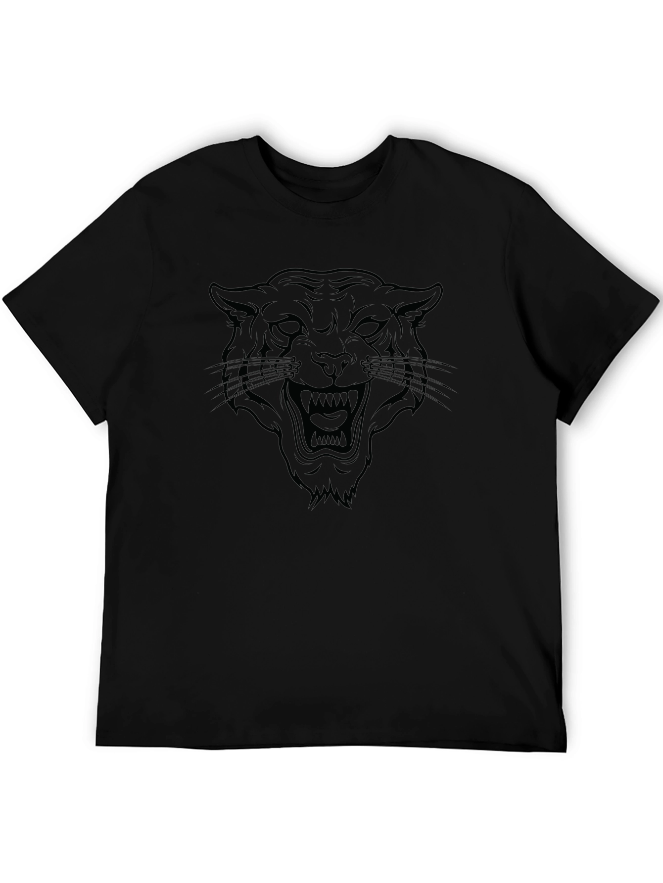 Black T-Shirt with Panther Graphic