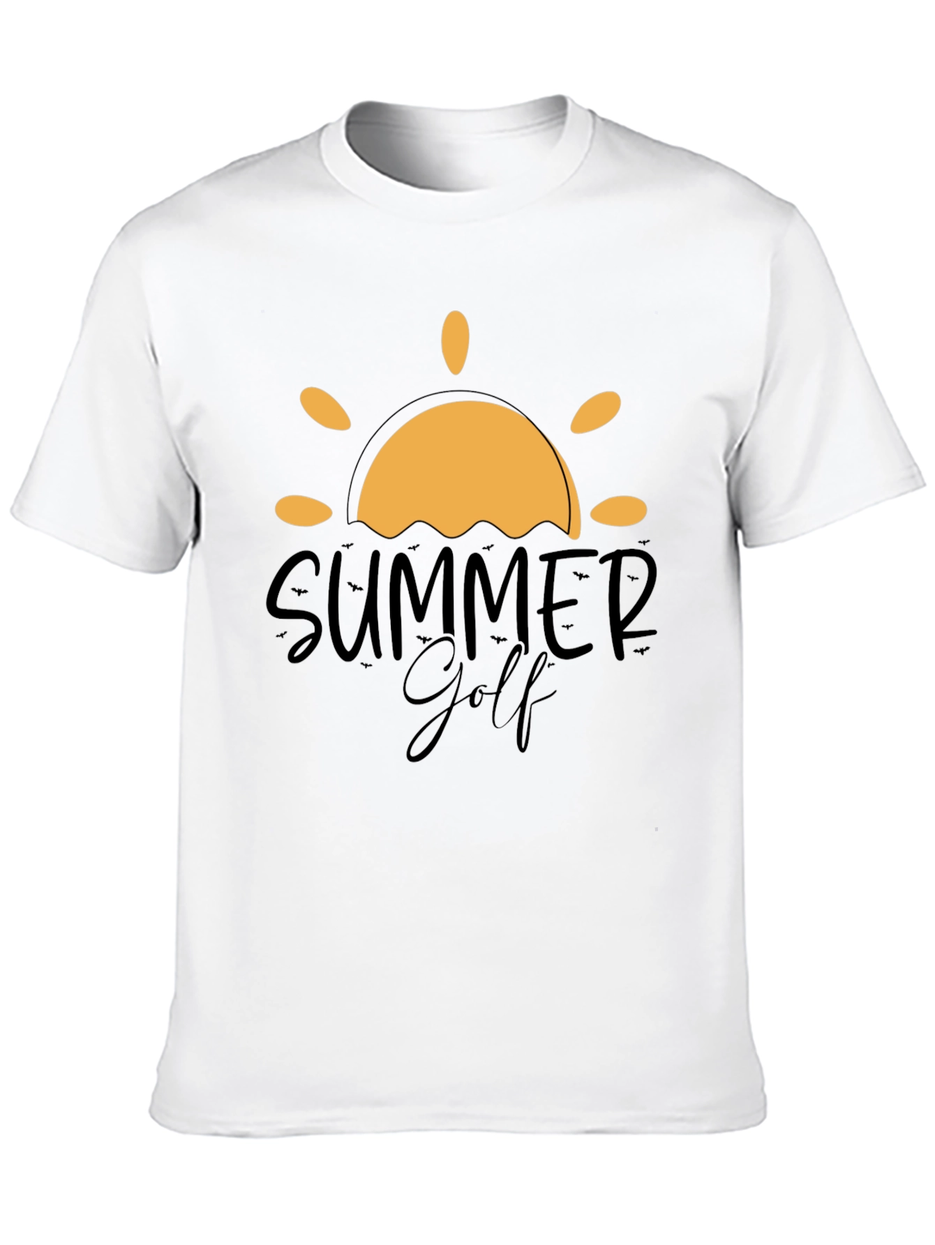 Summer Golf Graphic Tee - Black Cotton Blend