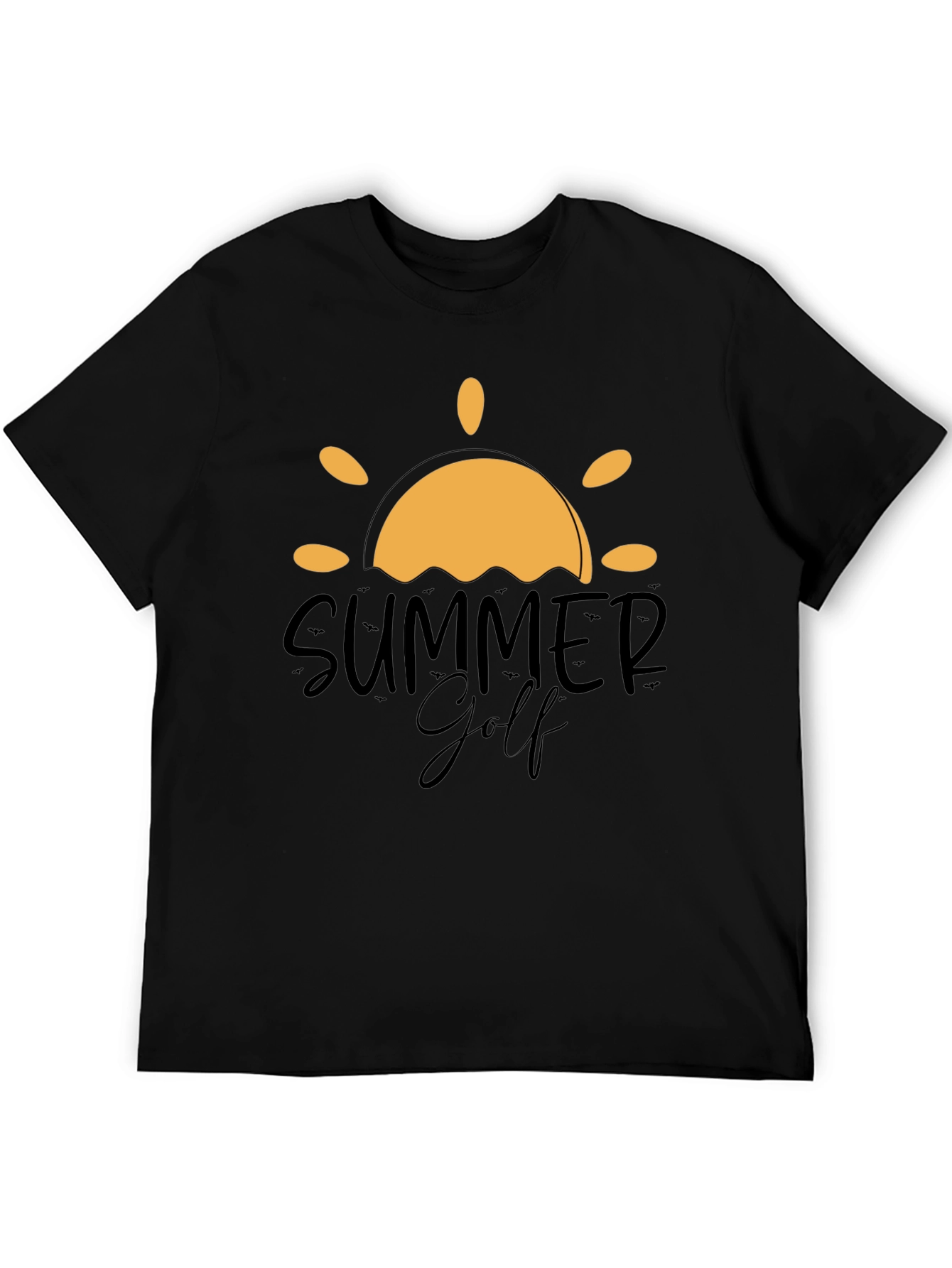 Summer Golf Graphic Tee - Black Cotton Blend