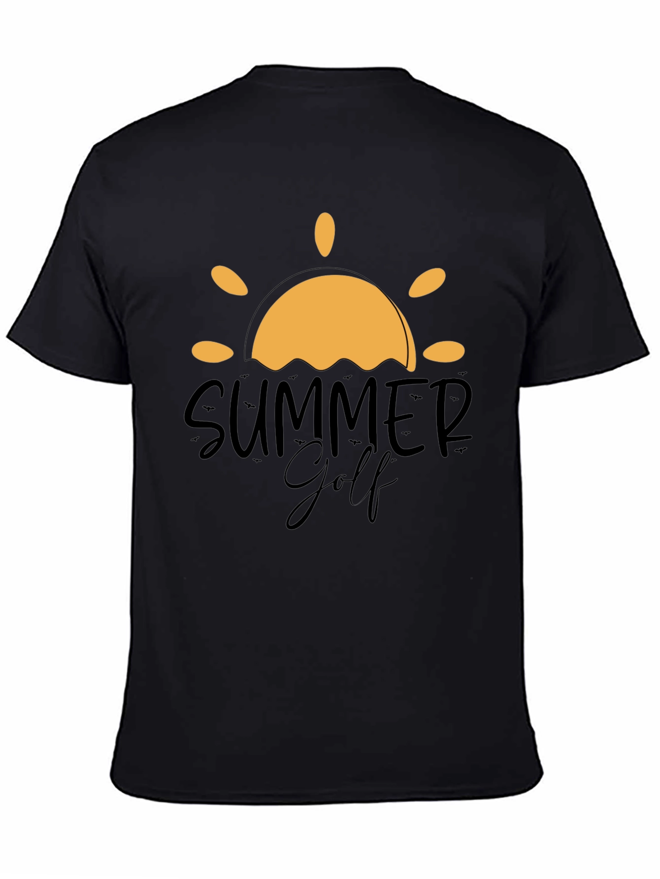 Summer Golf Graphic Tee - Black Cotton Blend