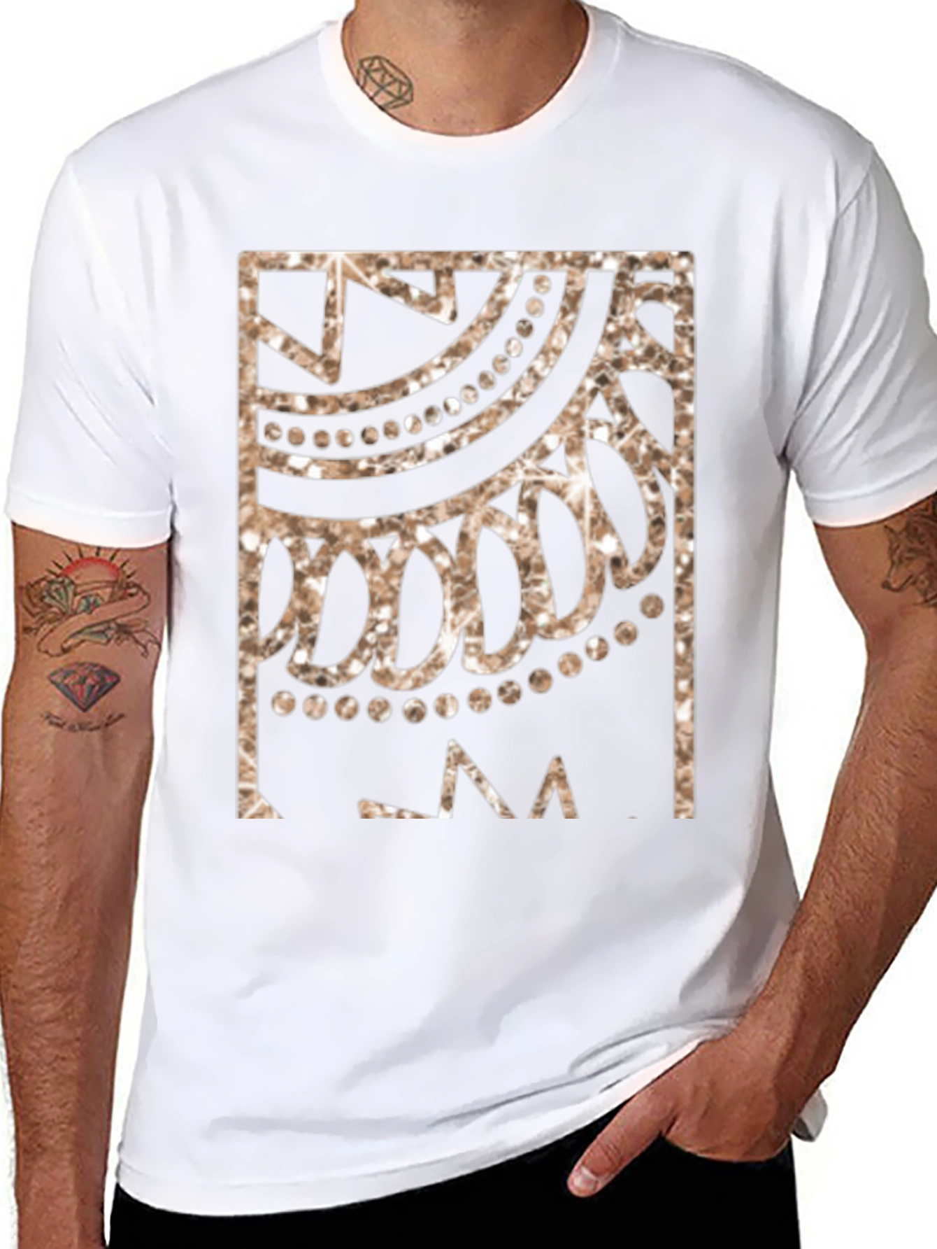 Geometric Design Black T-Shirt