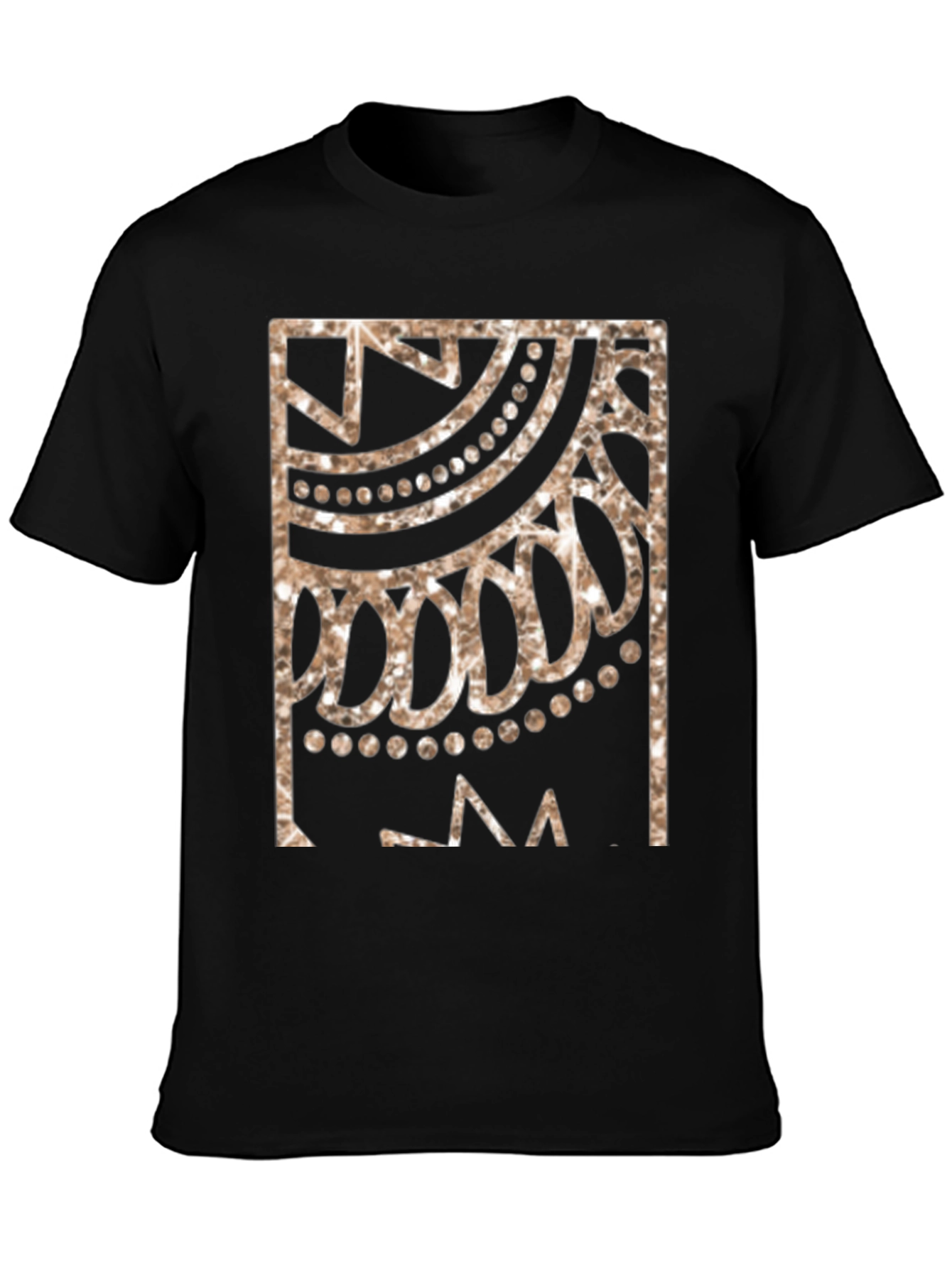 Geometric Design Black T-Shirt