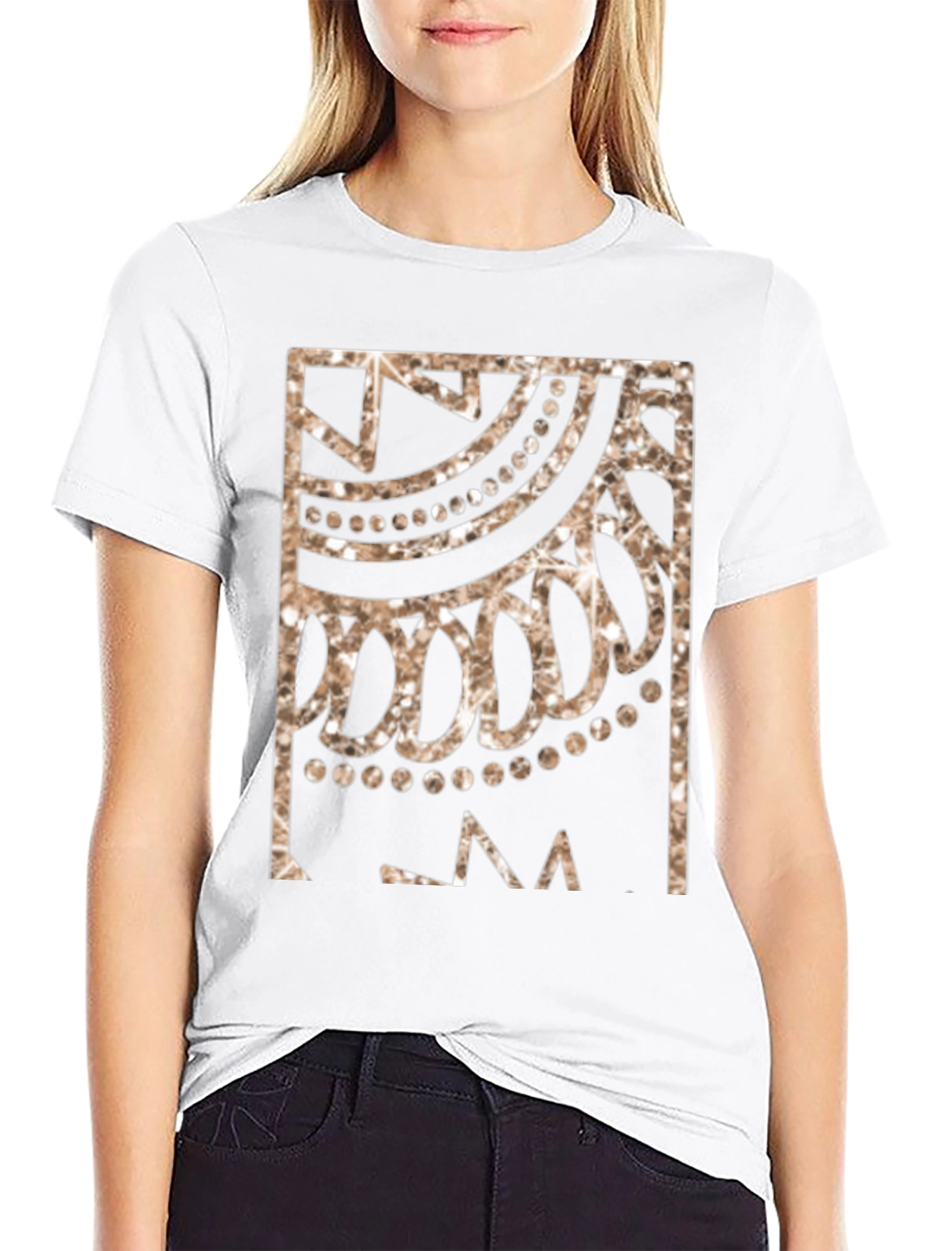 Geometric Design Black T-Shirt