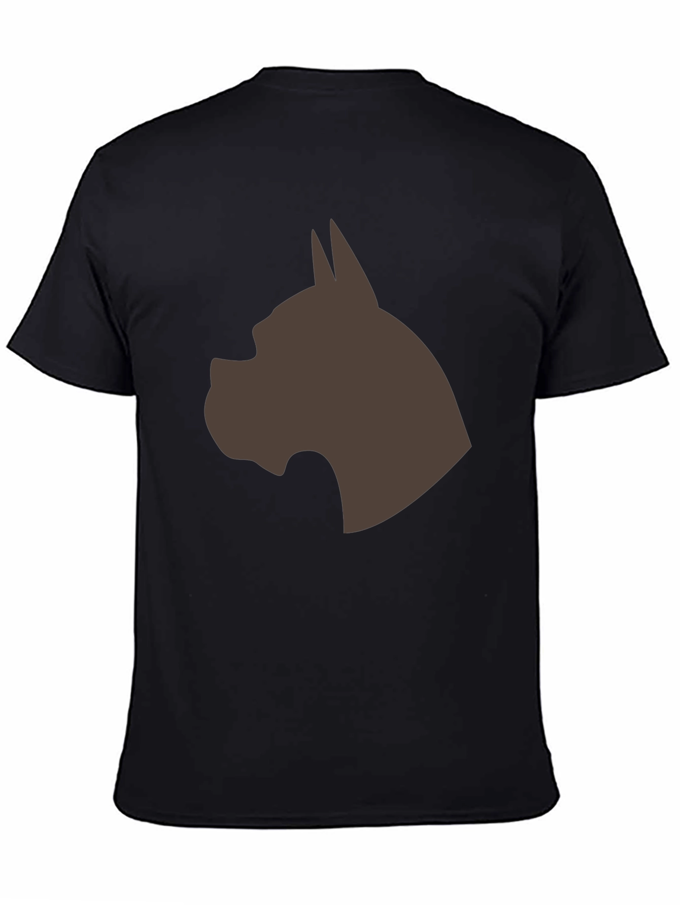 Boxer Dog Silhouette Graphic Tee - Black Cotton