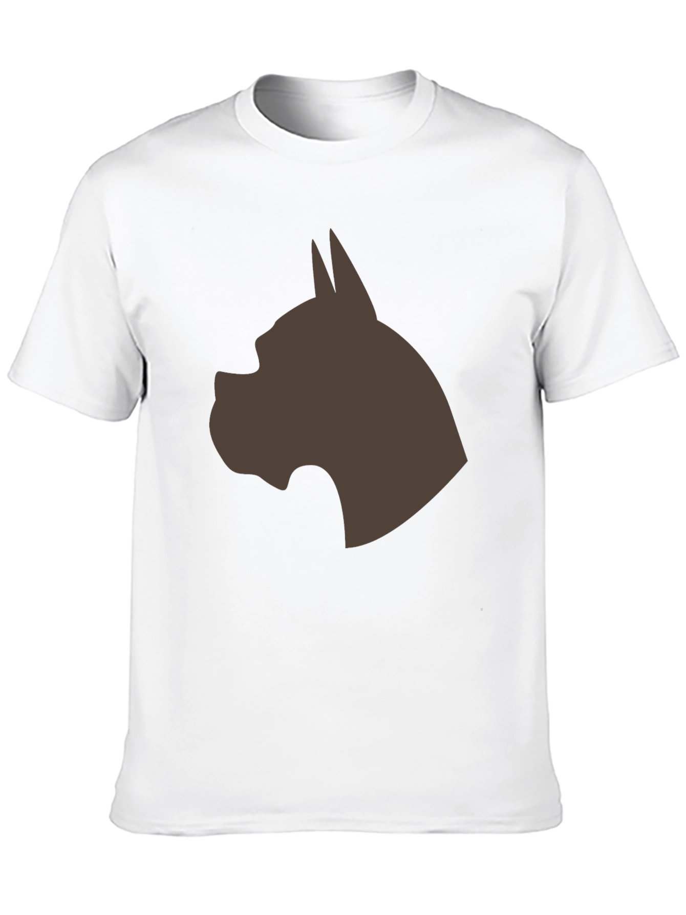 Boxer Dog Silhouette Graphic Tee - Black Cotton