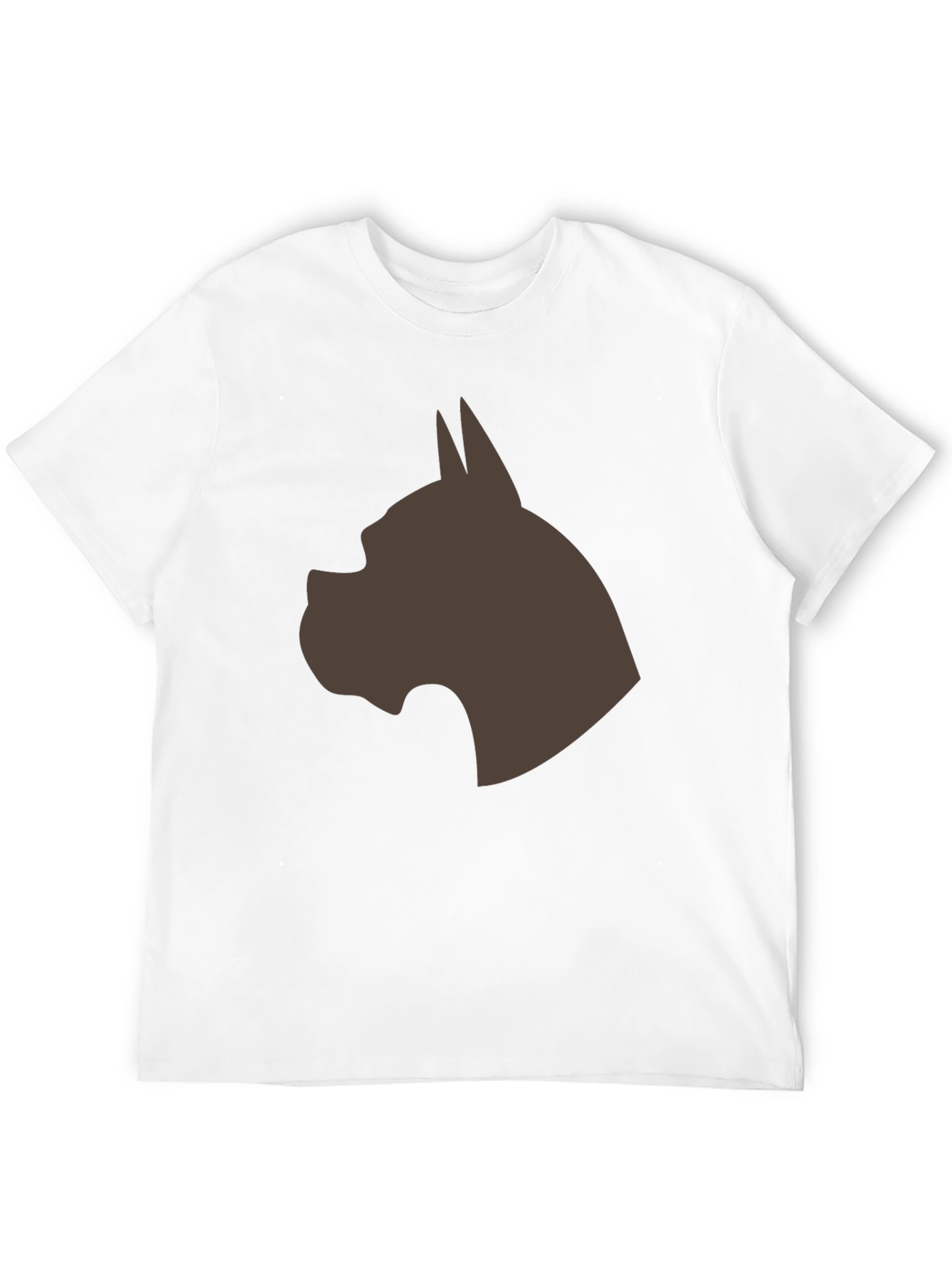 Boxer Dog Silhouette Graphic Tee - Black Cotton