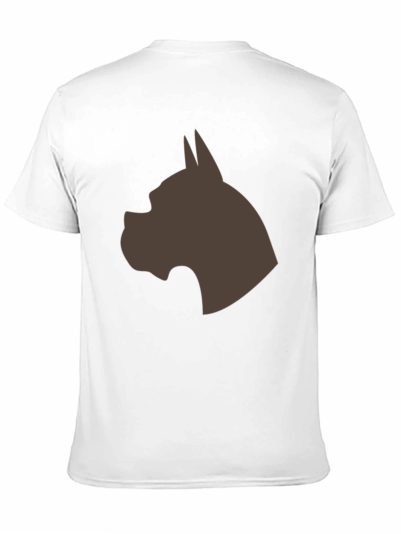 Boxer Dog Silhouette Graphic Tee - Black Cotton