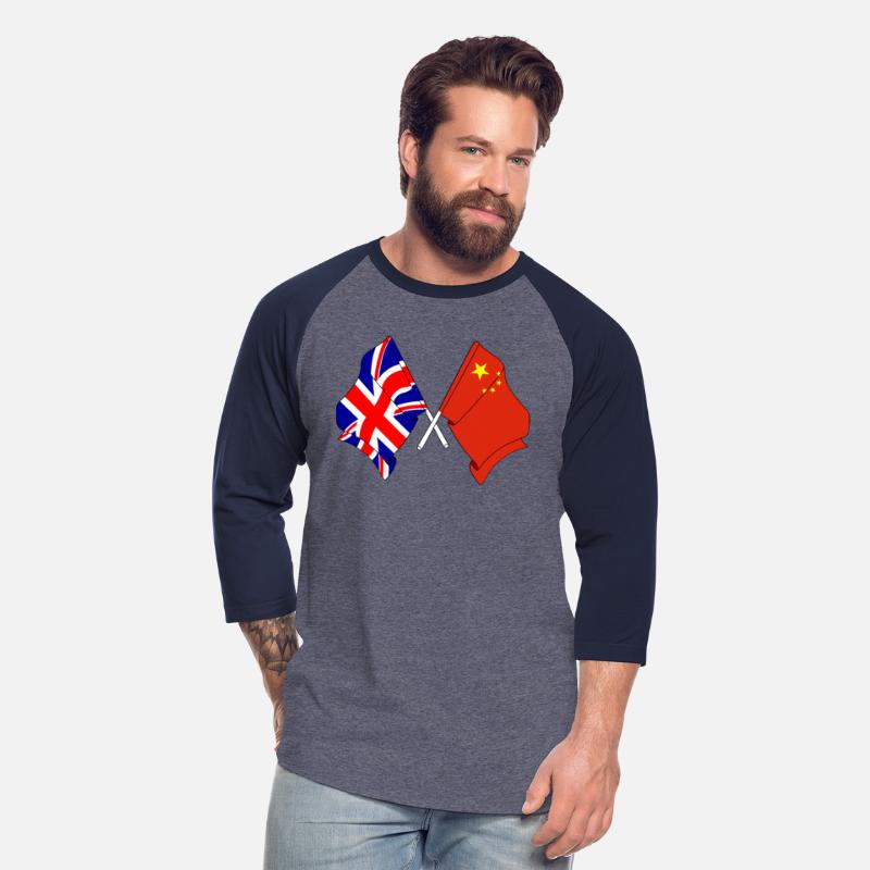 Flag of England and flag of China