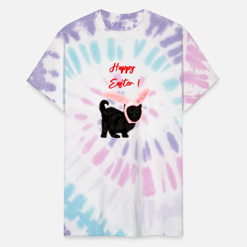 Fluffy black cat wearing a Christmas bunny hat.