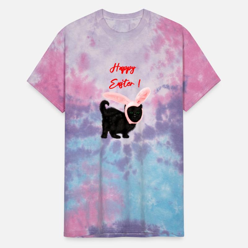 Fluffy black cat wearing a Christmas bunny hat.