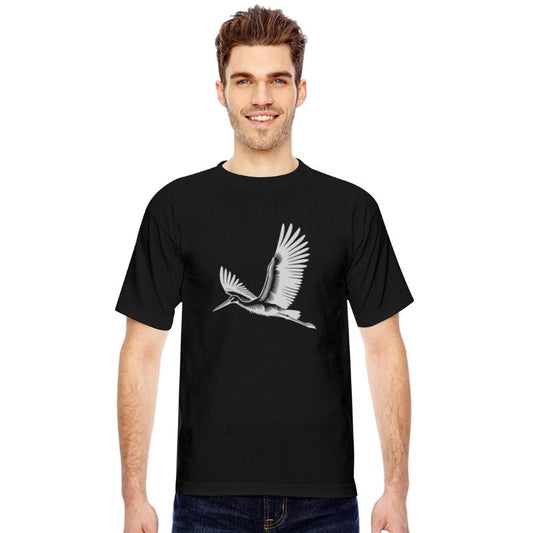 Flying Stork On Broad Wings