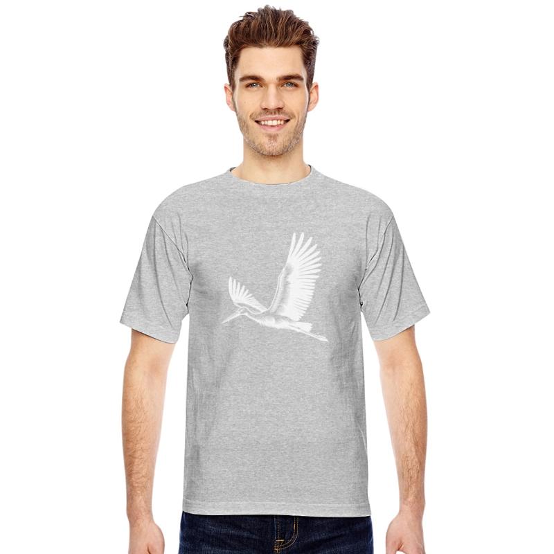 Flying Stork On Broad Wings