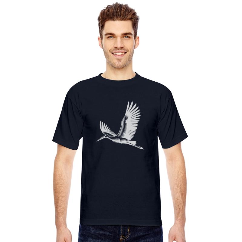 Flying Stork On Broad Wings