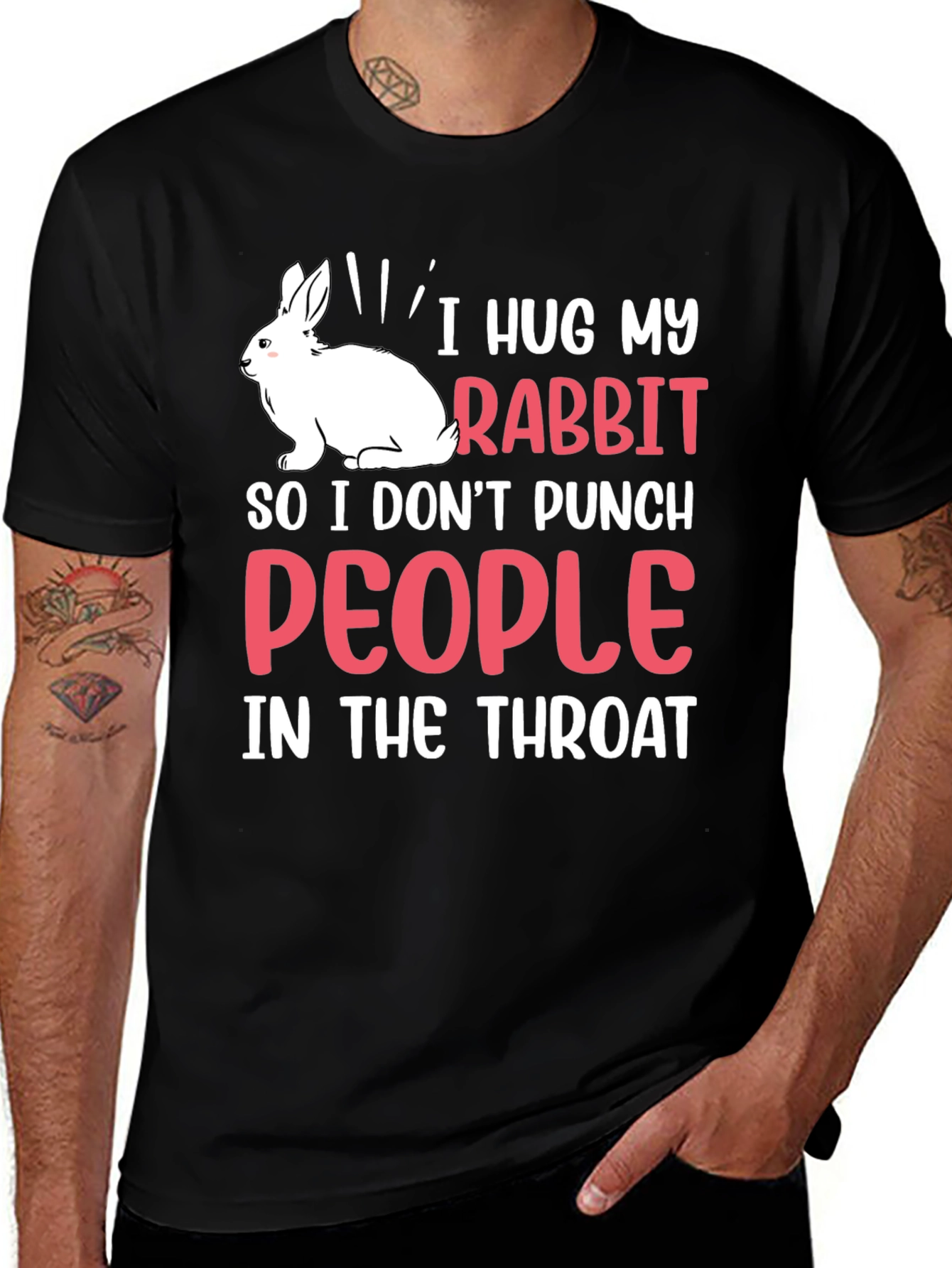 I Hug My Rabbit Funny T-Shirt