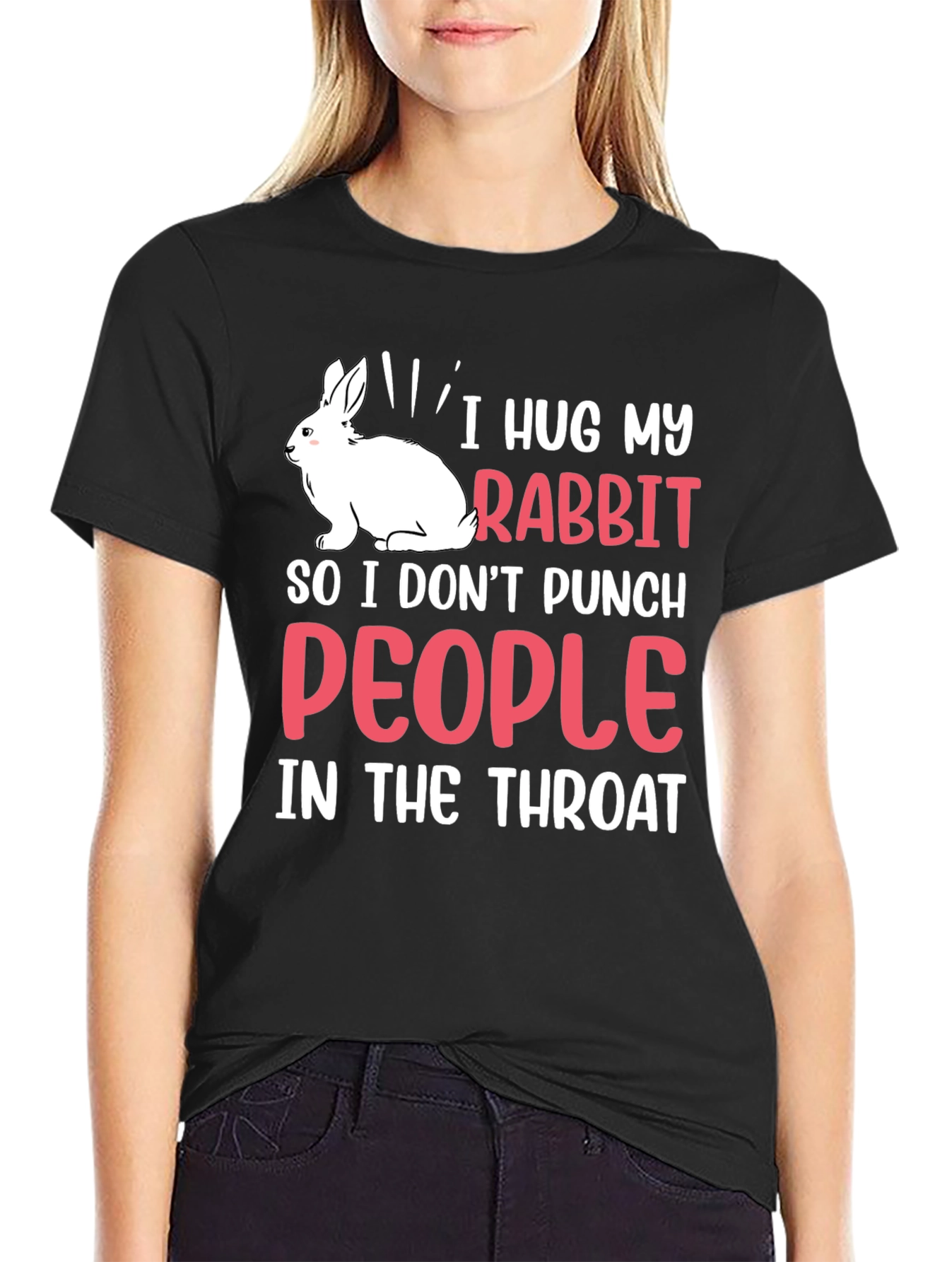 I Hug My Rabbit Funny T-Shirt