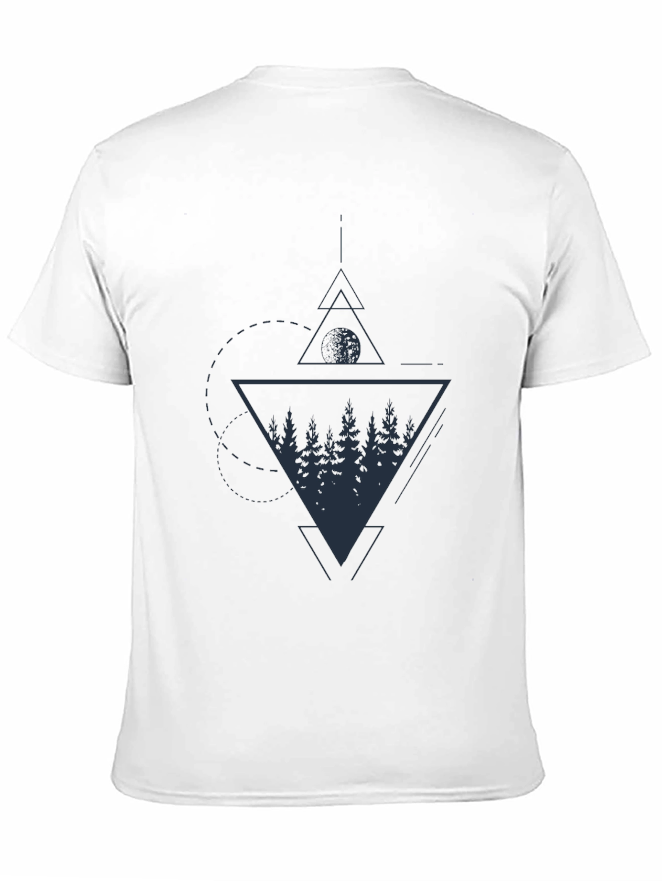 Geometric Forest Graphic Tee - Black