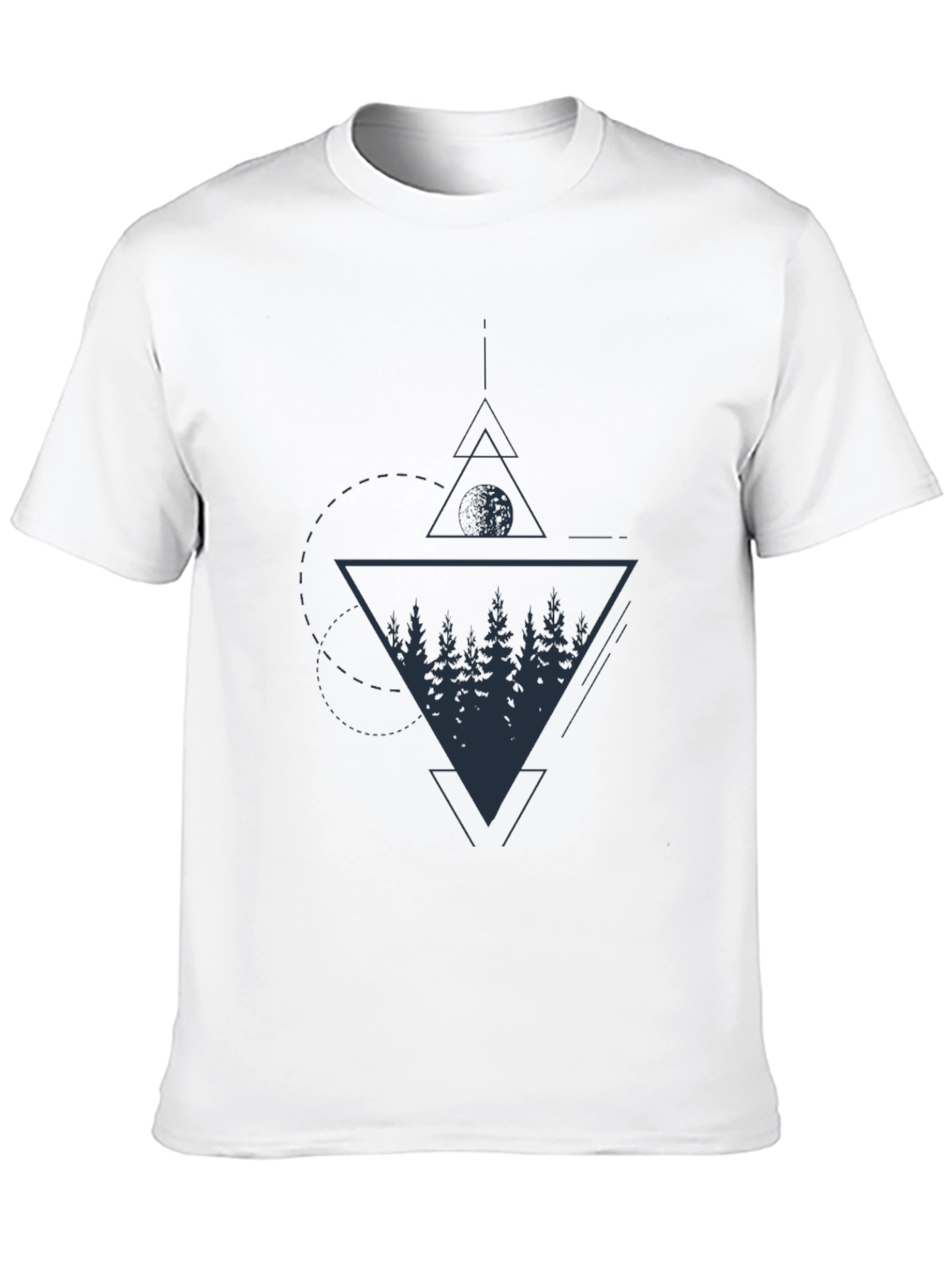 Geometric Forest Graphic Tee - Black